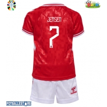 Danmark Mathias Jensen #7 Hjemmedraktsett Barn EM 2024 Kortermet (+ Korte bukser)